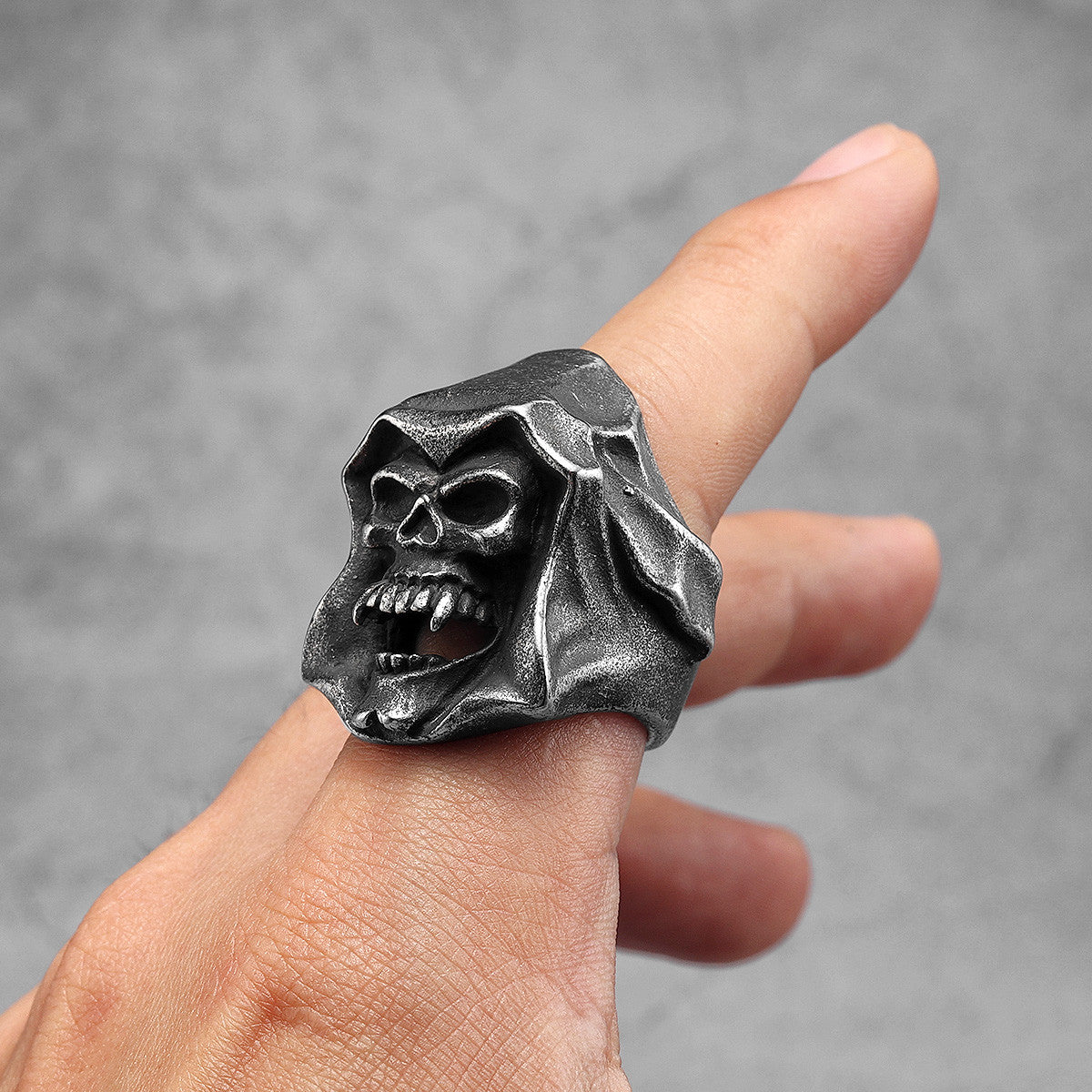 Angel Of Death | Solid 316L Stainless Steel Men Rings Grim Reaper Hip Hop Rings