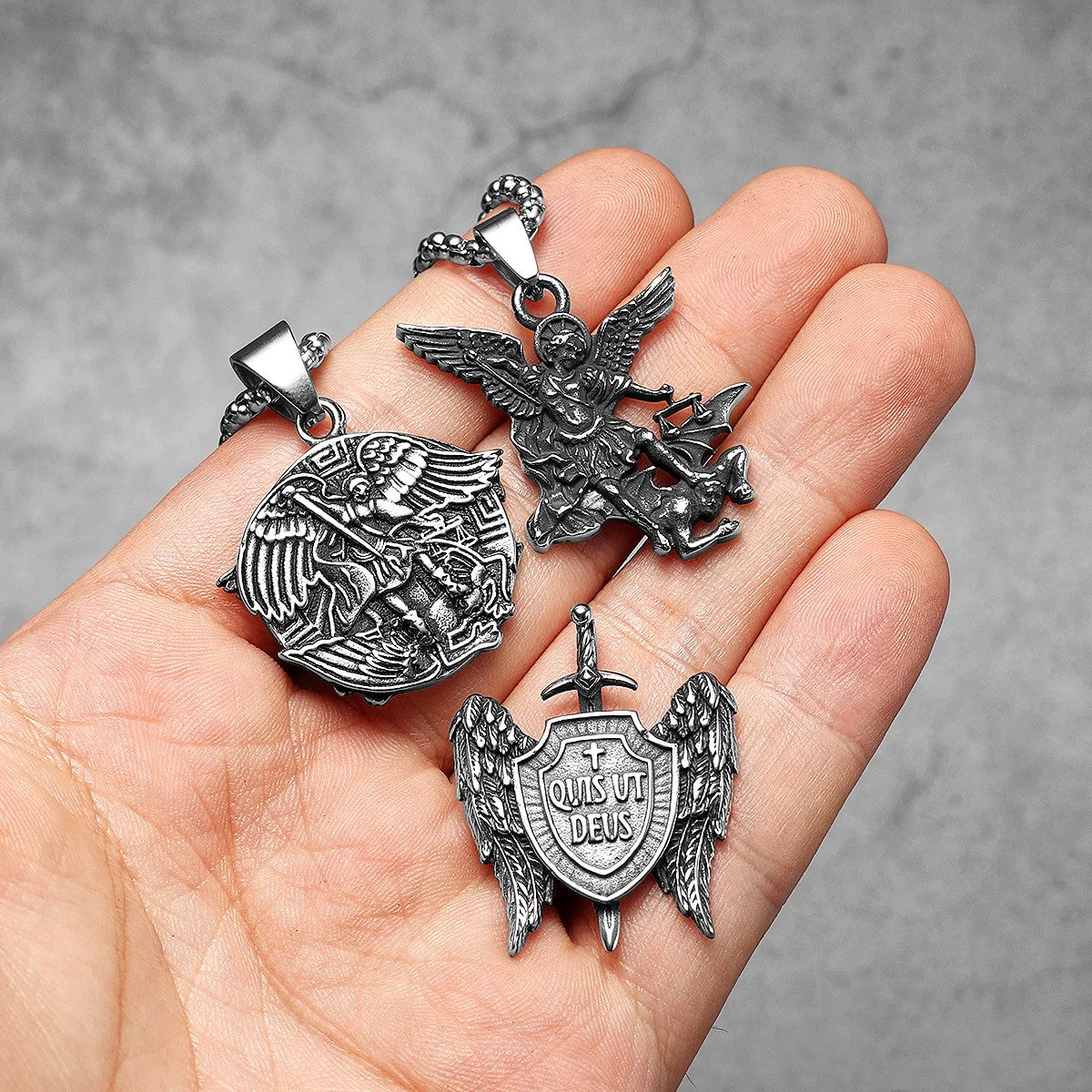 Saint Michael | Satan Under My Feet Solid Stainless Steel Religious Pendant