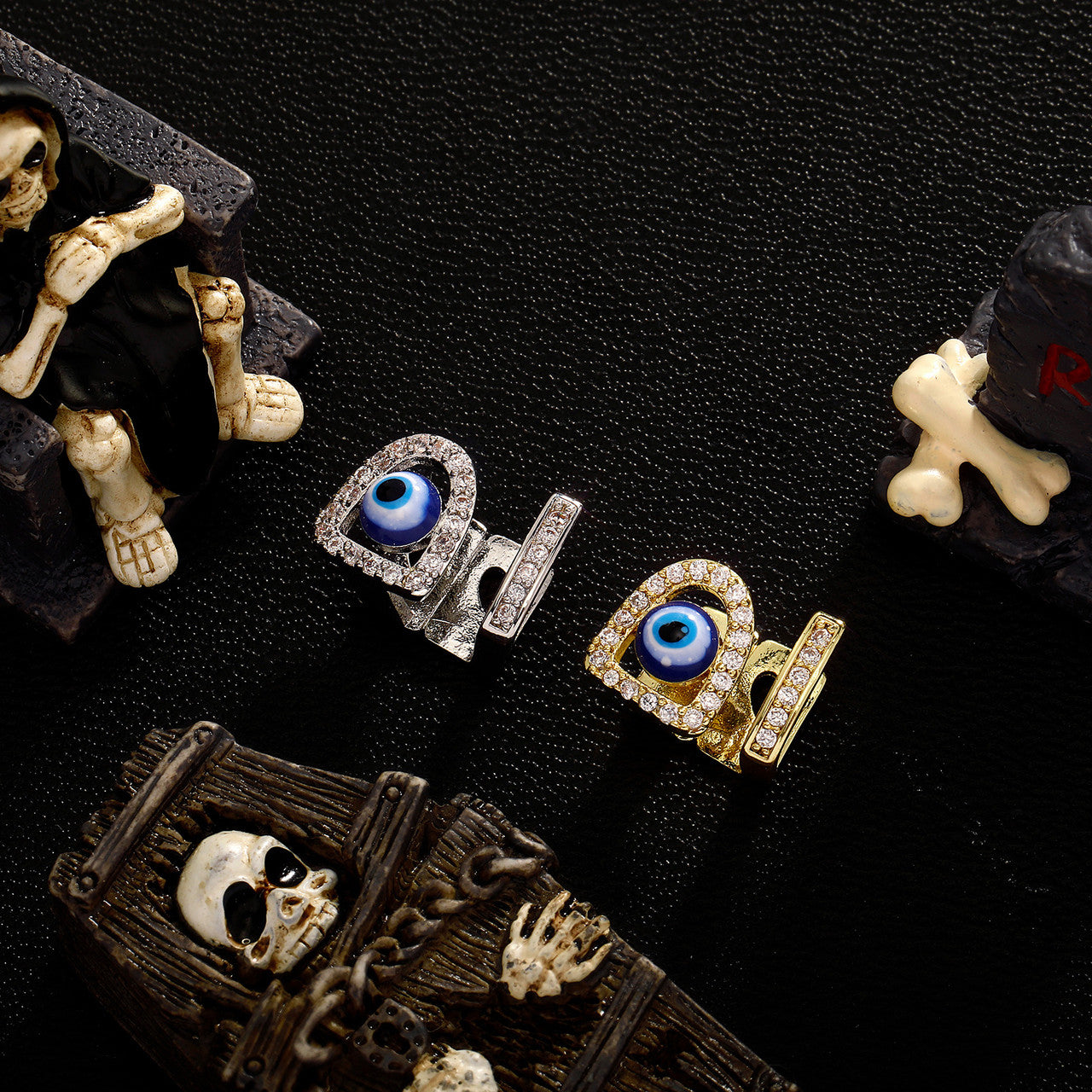 Devils Eye | VVS Diamond CZ Stone All Seeing Eye Hip Hop Mouth Tooth Bling Grillz