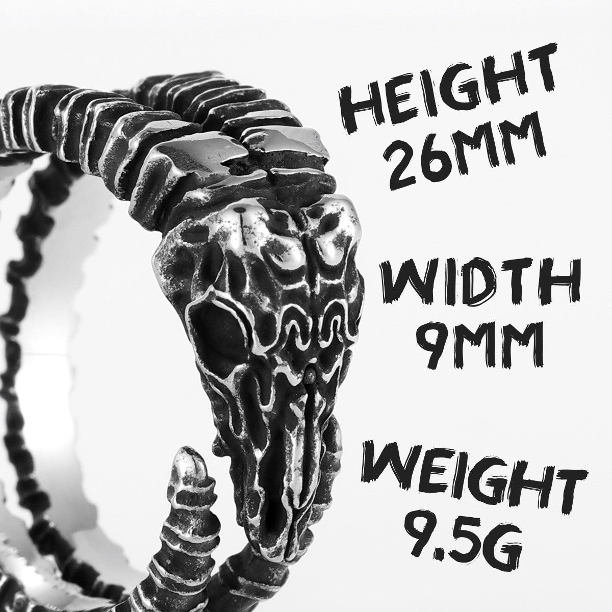 Argali | 316L No Fade Stainless Steel Men Rings Goat Skull Unique Personality Rings