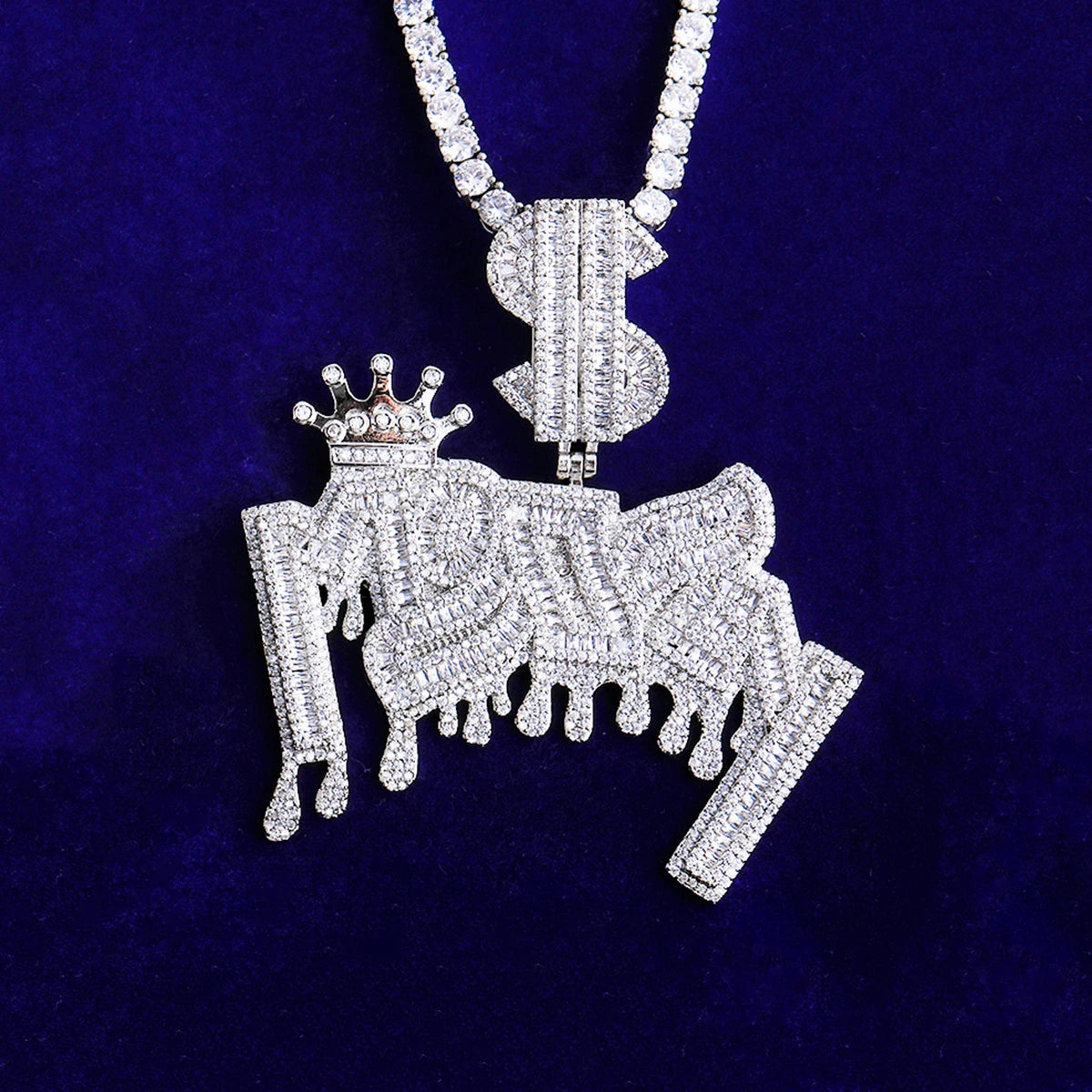 Money Money | Iced Blinged Out VVS Diamond CZ Stones Drip Hip Hop Pendant