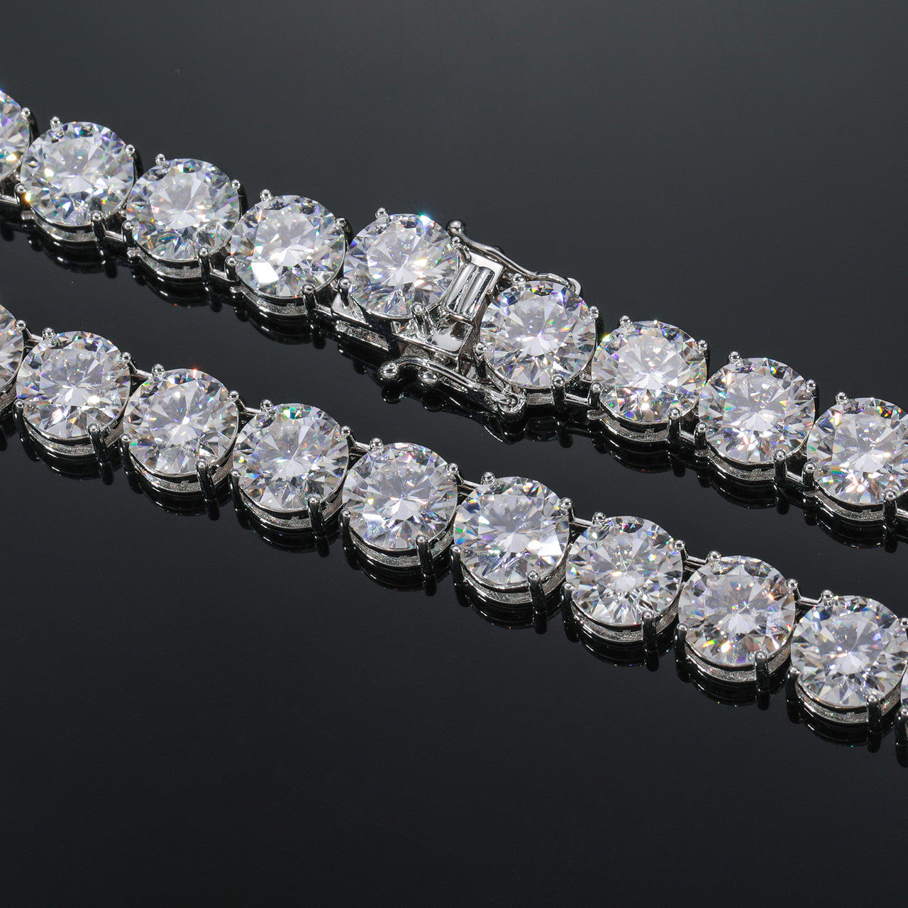 Moon Rocks | 10mm Moissanite Diamond Iced Blinged Out Tennis Link Chain Bracelets