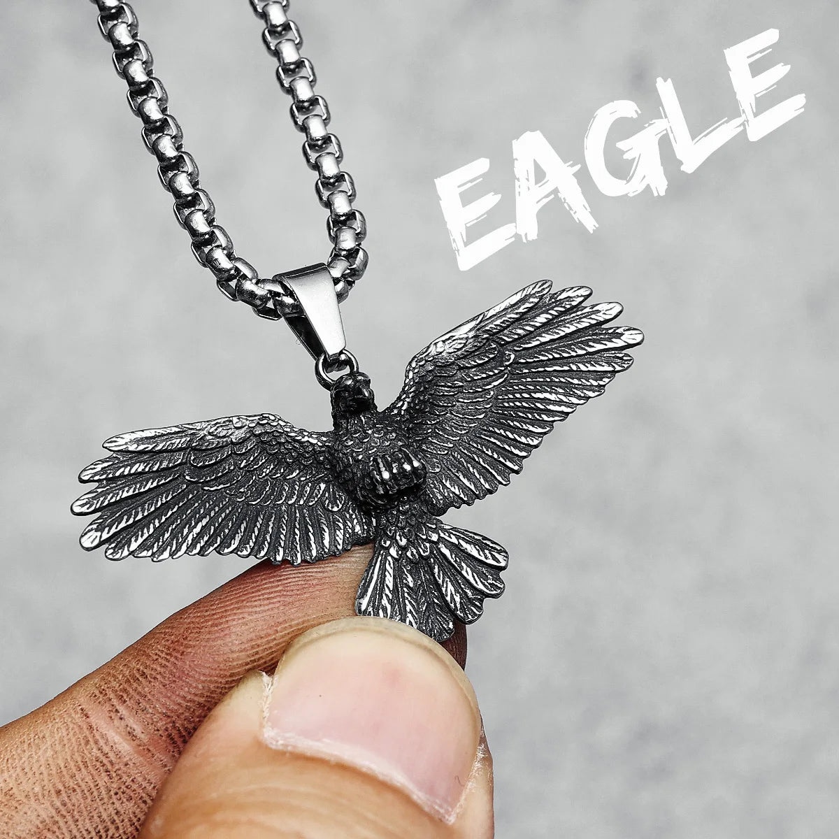 Time To Fly | Wings Spread Landing Eagle No Fade 316L Stainless Steel Street Wear Pendant