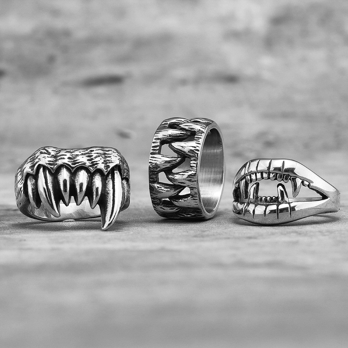 Beast Mode | 316L No Fade Stainless Steel Demon Monster Teeth Unique Hip Hop Rings