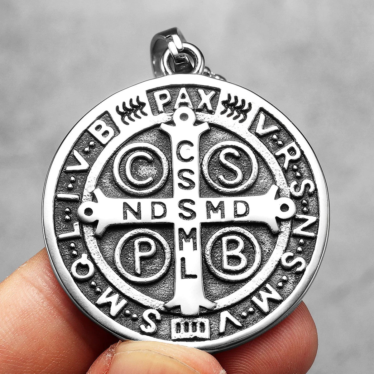 St.Benedict | 316L No Fade Stainless Steel Exorcism Powerful Spiritual Amulet Pendant