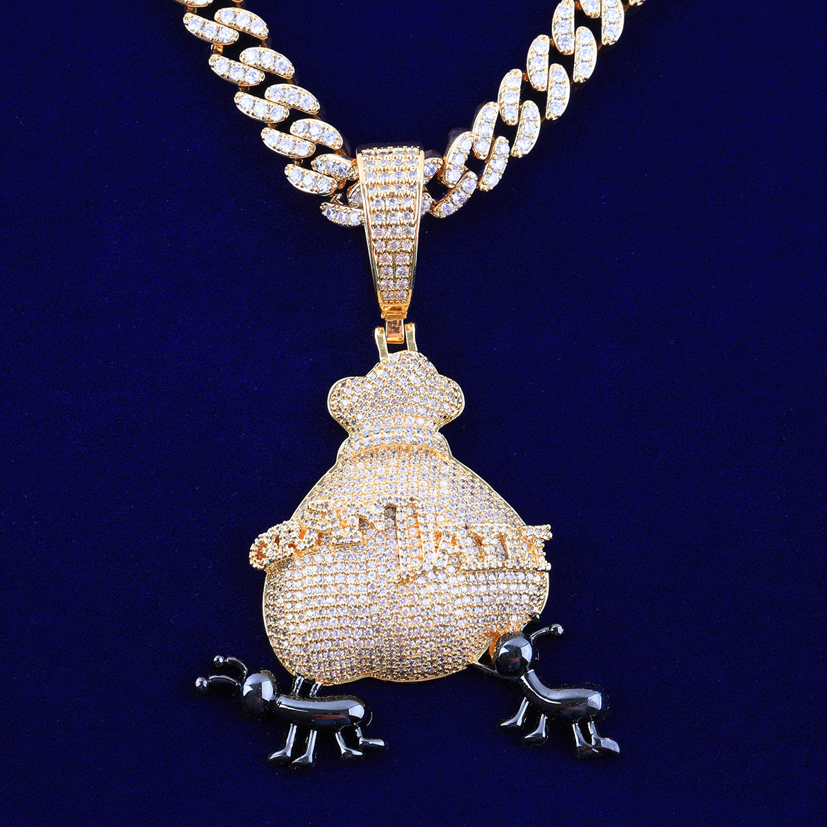 Be Like The Ant | Grand Ant VVS Diamond CZ Money Bag Hip Hop Pendant