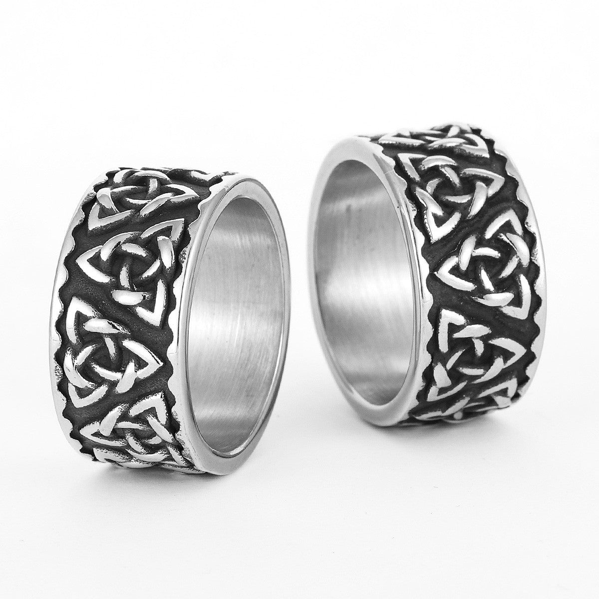 Odin's Triangle | Nordic Viking Celtic Knot Solid Stainless Steel Street Style Rings