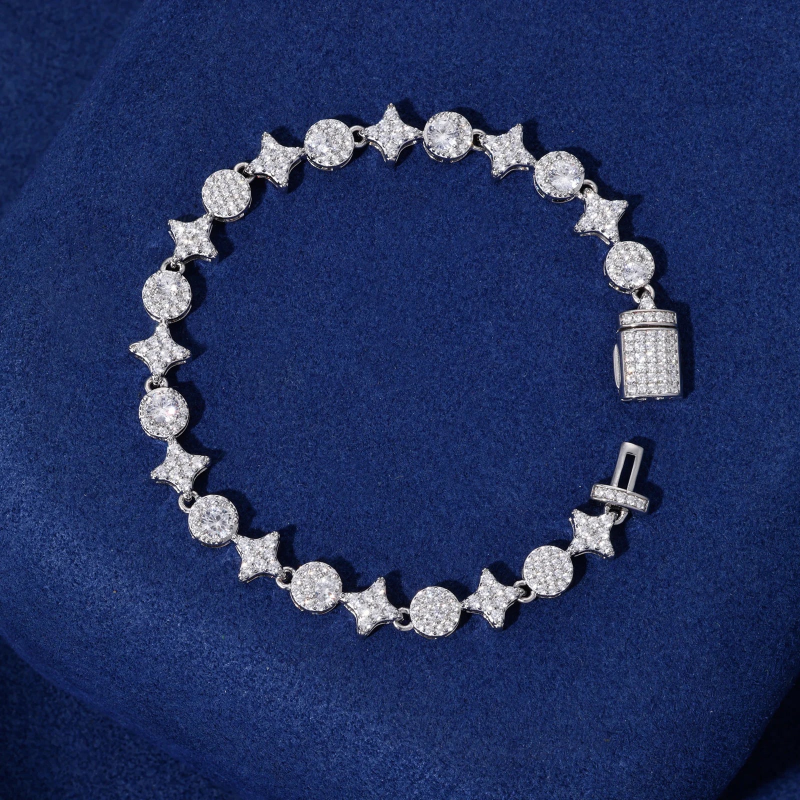 Stars Shine | 8mm Iced Blinged Out VVS Moissanite Diamond 925 Tennis Bracelet