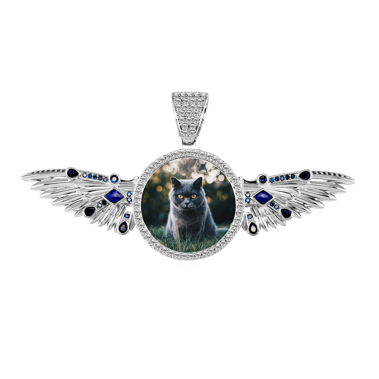 Angel Rise | Movable Wings VVS Diamond CZ Custom Photo Picture Hip Hop Pendant