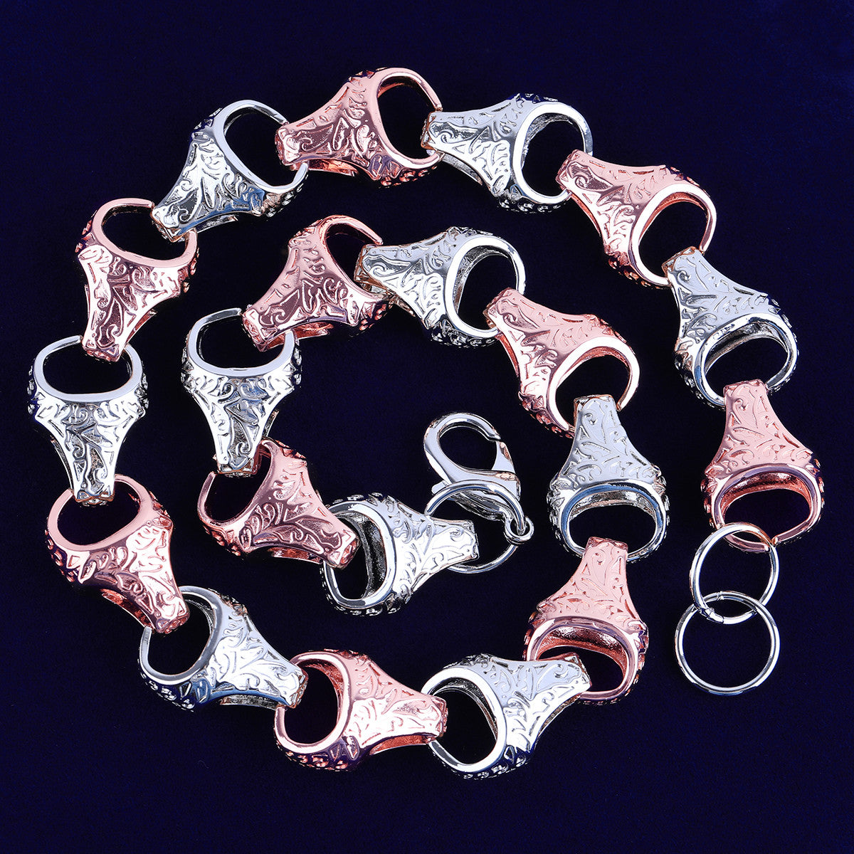 Be Large | Designer Acorn Link 24k 925 Silver Rose Gold Hip Hop Chain Necklace