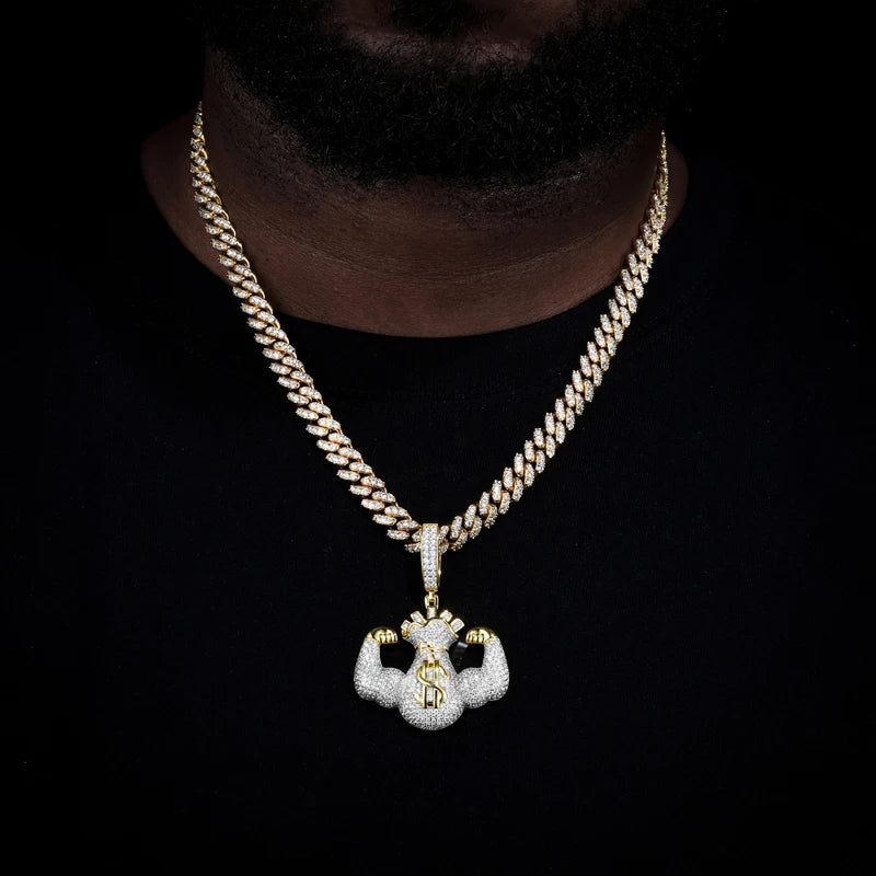 Money Strong | Moissanite Diamond Solid Silver Iced Blinged Out Pendant