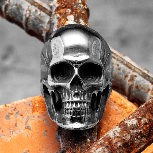 Mens 316L Stainless Steel Dominant Man Skull Street Wear Rings