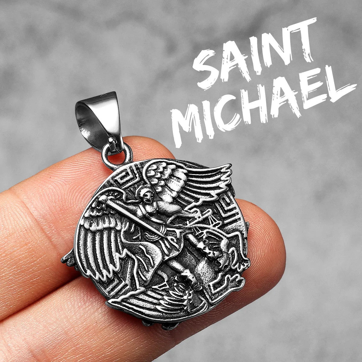 Saint Michael | Satan Under My Feet Solid Stainless Steel Religious Pendant