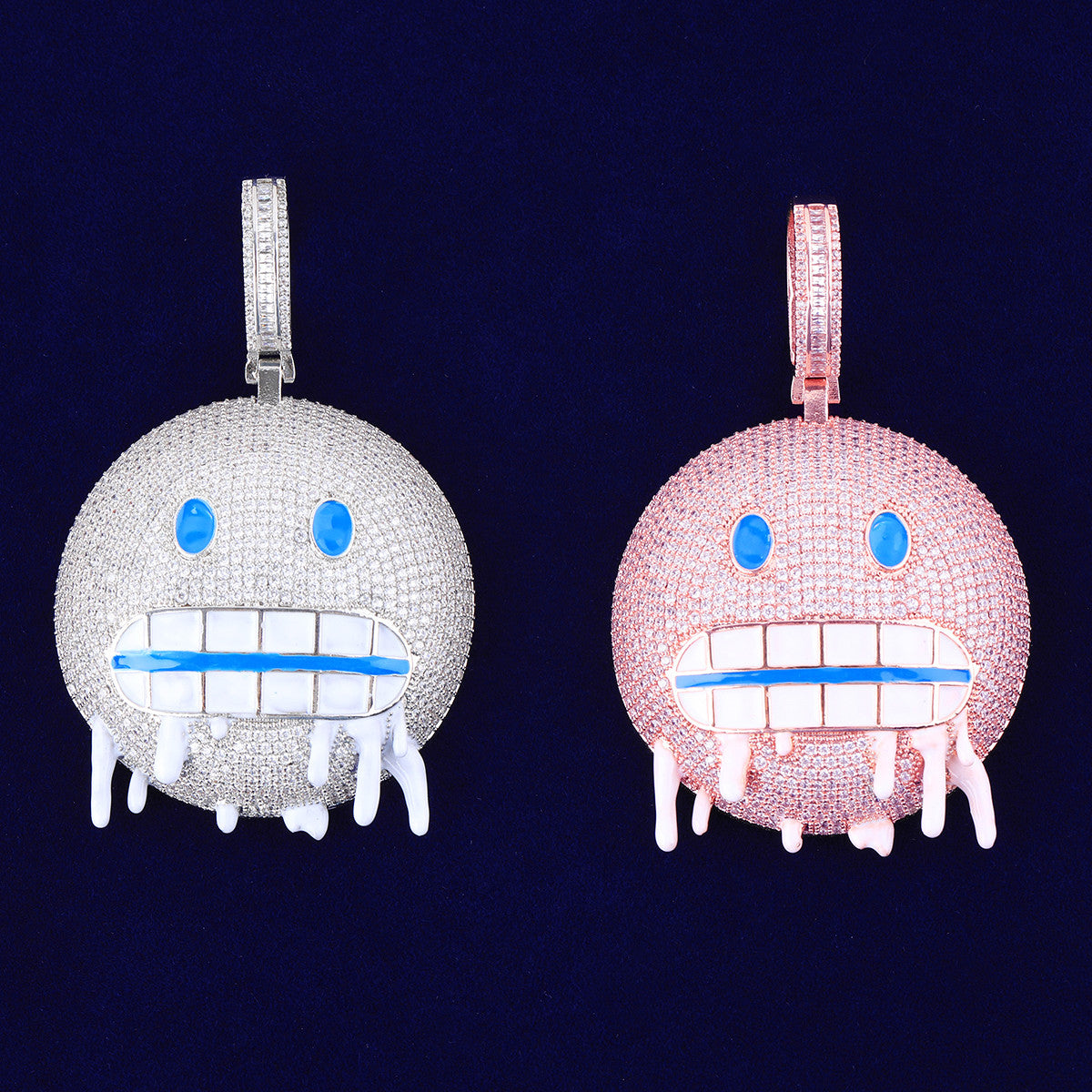 I'm Too Cold | VVS Diamond CZ Cold Emoji Hip Hop Pendant Chain Necklace