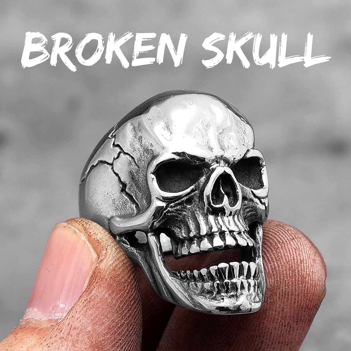Broken Skull | Vintage Unique Personality Stainless Steel Street Style Hip Hop Rings