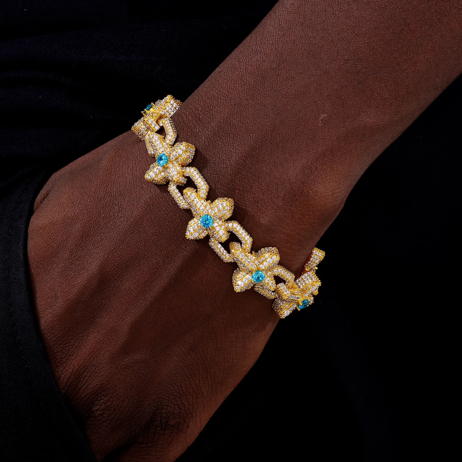 The North Star | 925 Sterling Silver Moissanite Diamond Iced Cross Luxury Hip Hop Bracelet