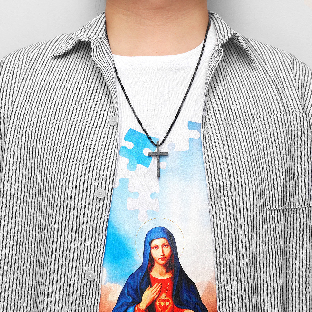 Frosted Texture Cross | 14k Gold No Fade Solid Stainless Steel Hip Hop Spiritual Pendant