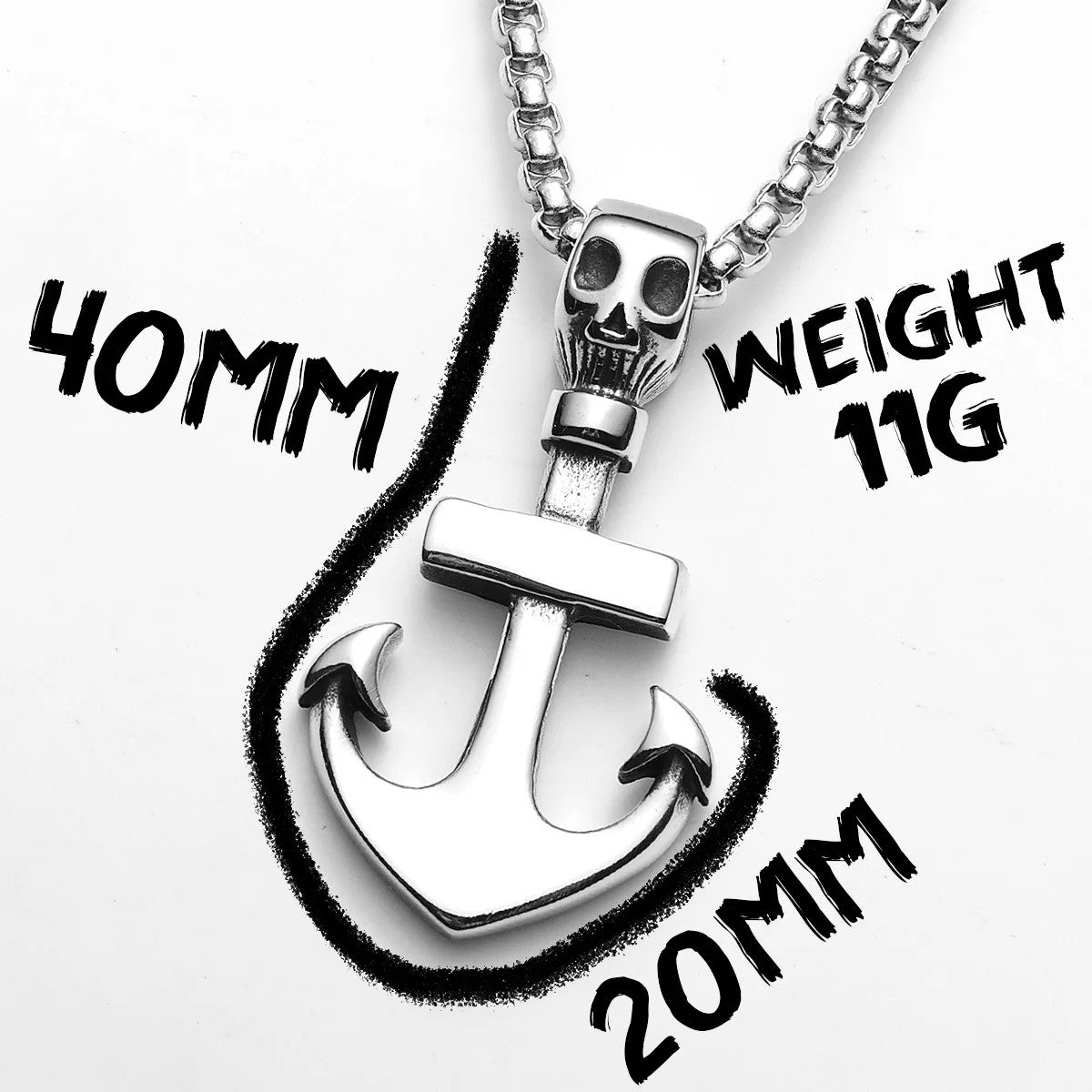 Anchor | 316L No Fade Stainless Steel Nautical Anchor Street Wear Pendant