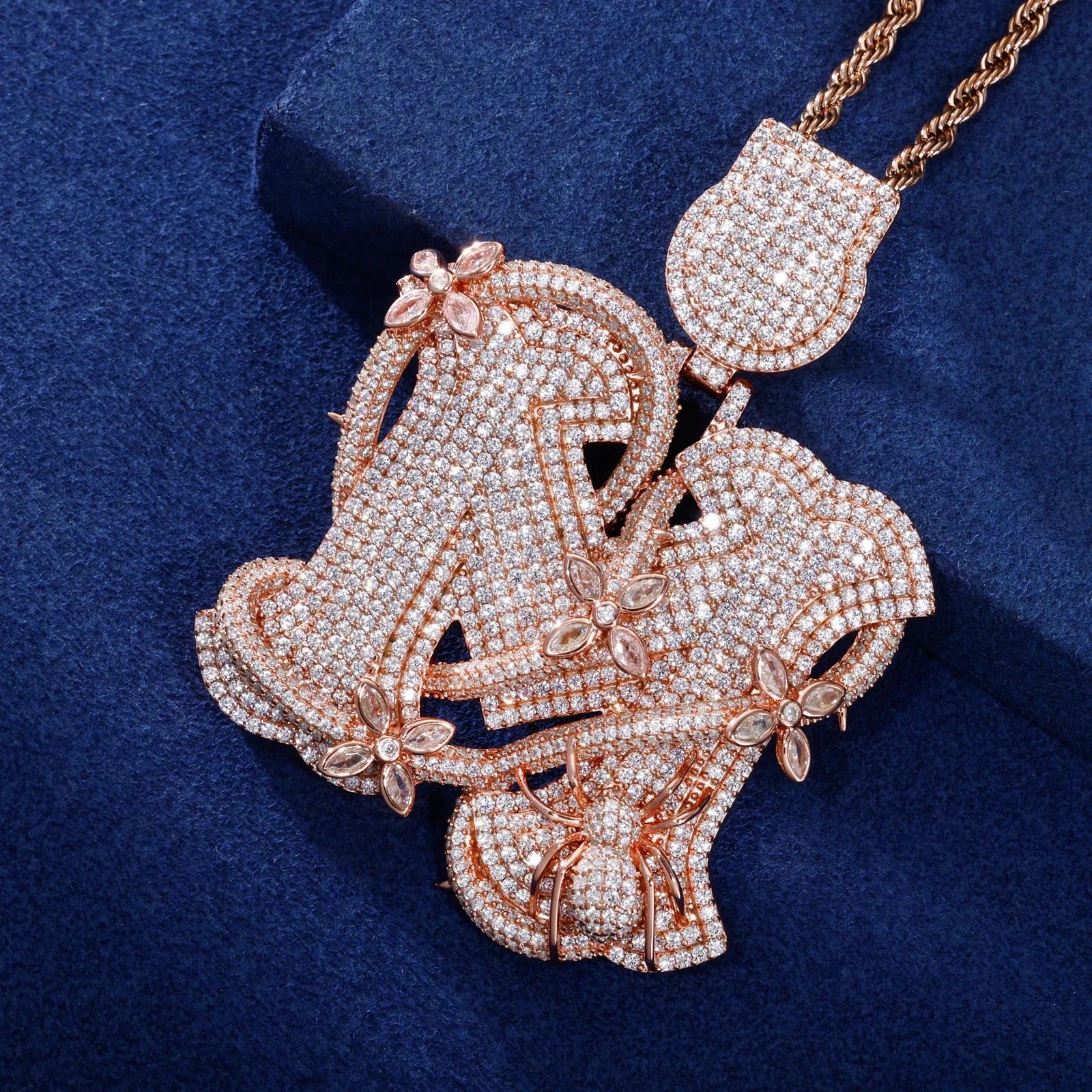 Gothic Ice | Iced Blinged Out VVS 925 Silver Moissanite Diamond Letter M Pendant