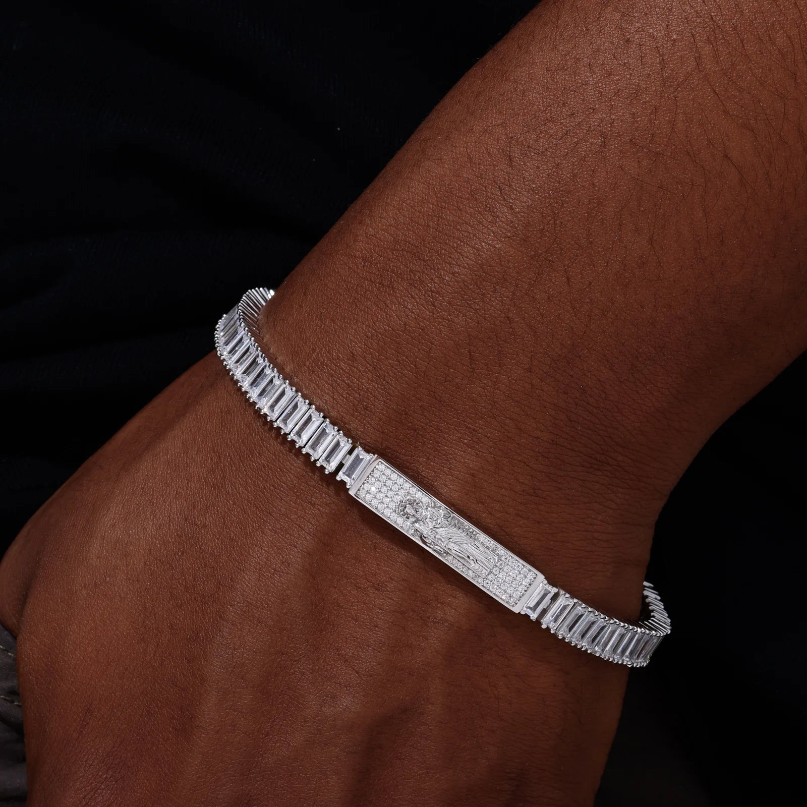 San Judas II | Luxury 925 Silver VVS Diamond Moissanite Baguette Tennis Bracelet