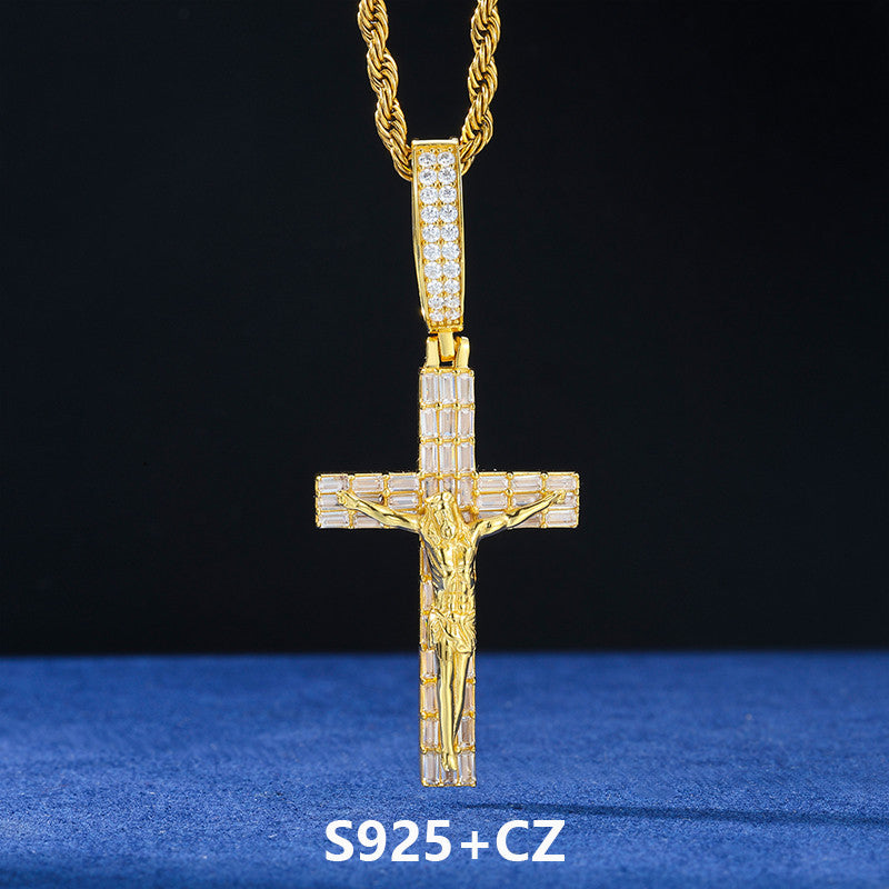 Luxury Cross | DVVS Baguette Moissanite Diamond Sterling Silver Hip Hop Jesus Piece