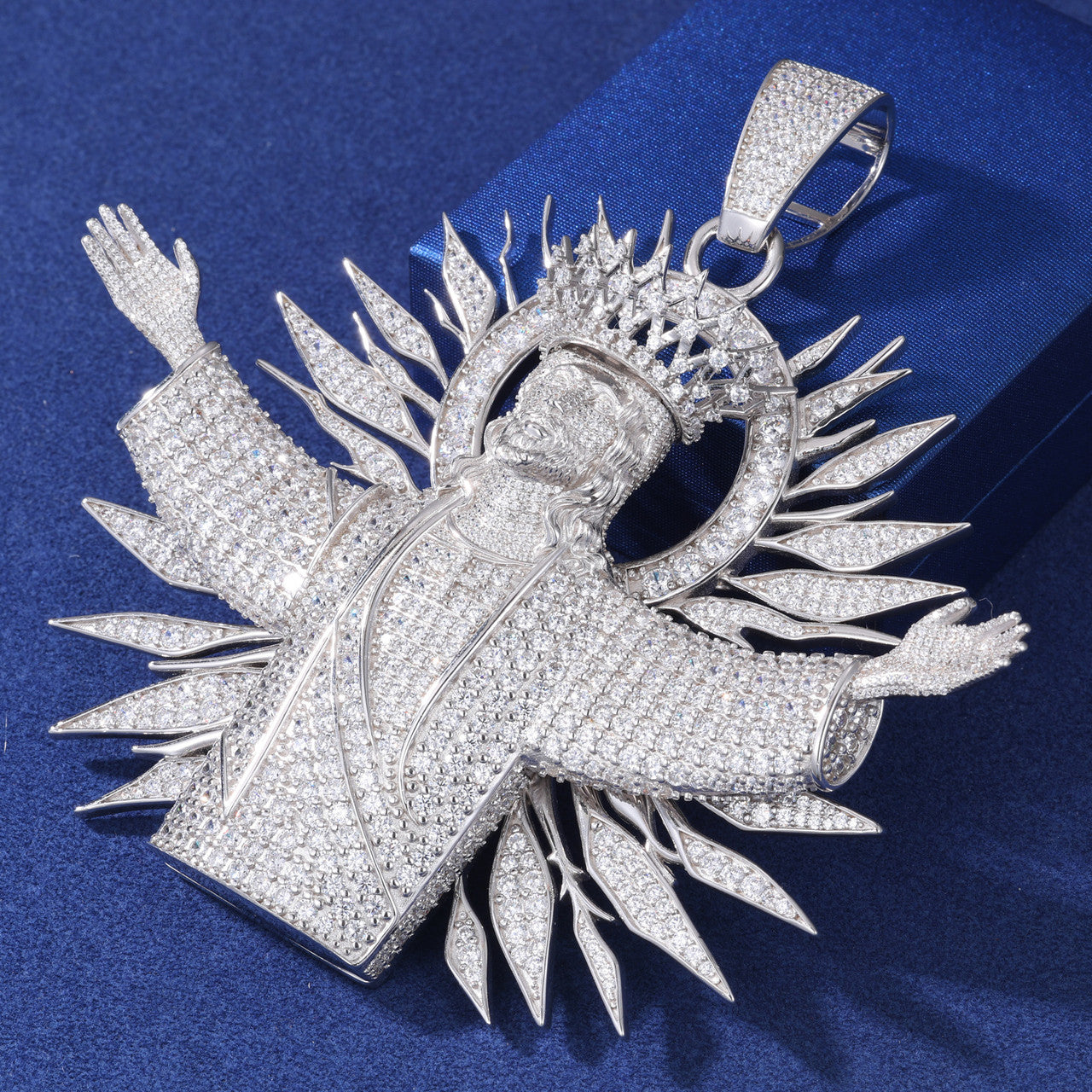The True King | Moissanite Diamond Solid Sterling Silver Iced Blinged Out Jesus Piece Pendant