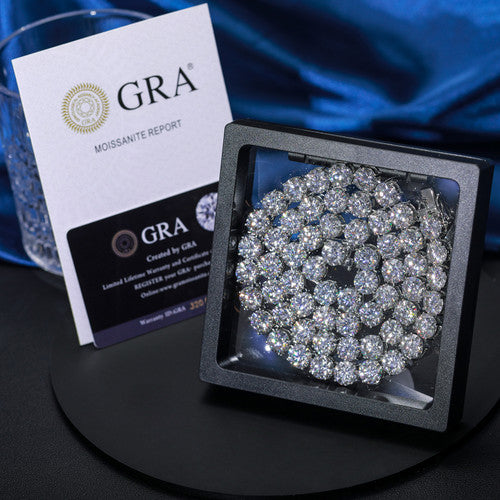 Moon Rocks | 10mm Moissanite Diamond Iced Blinged Out Tennis Link Chain Bracelets