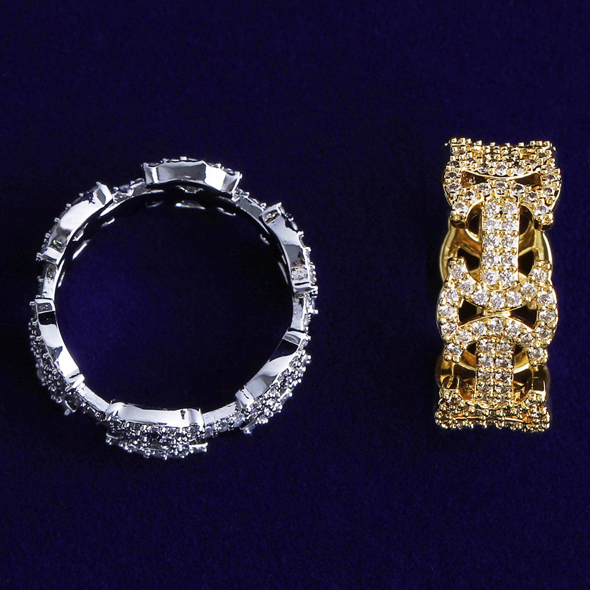 Iron Sharpens Iron | Double Axe Head VVS Diamond CZ Iced Blinged Out Rings