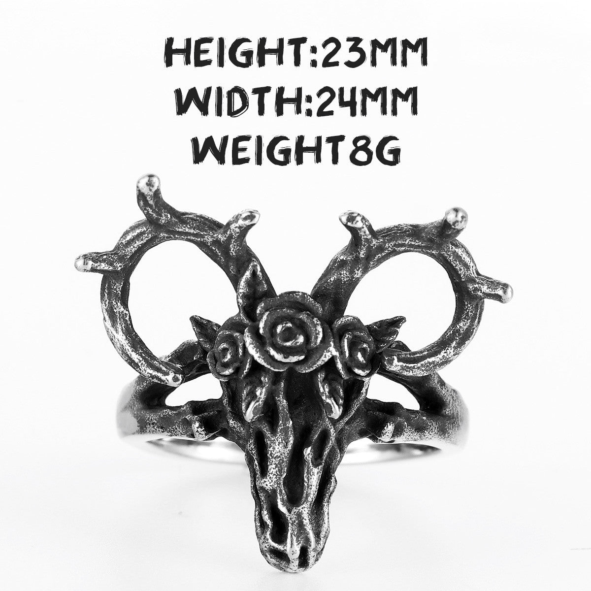 Reindeer Games | 316L No Fade Solid Stainless Steel Vintage Skull Rings