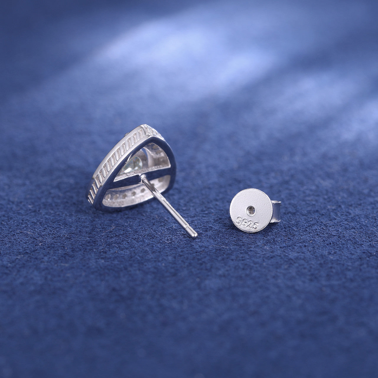 Triangle Cut Solid 925 Sterling Silver Moissanite Diamond Iced Blinged Out Stud Earrings