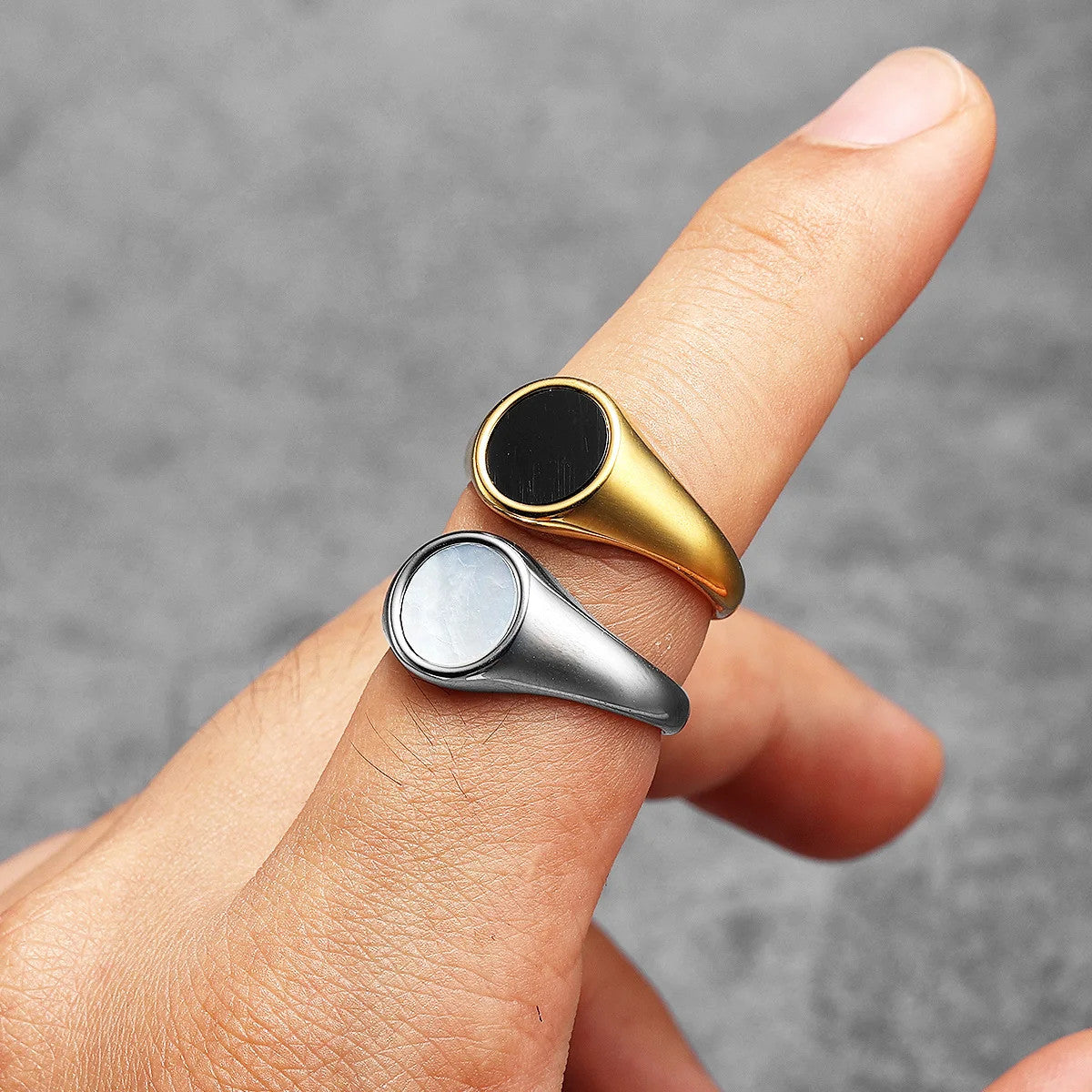 Luxury | 14k Gold Over No Fade Solid Stainless Steel Pearl Gemstone Rings