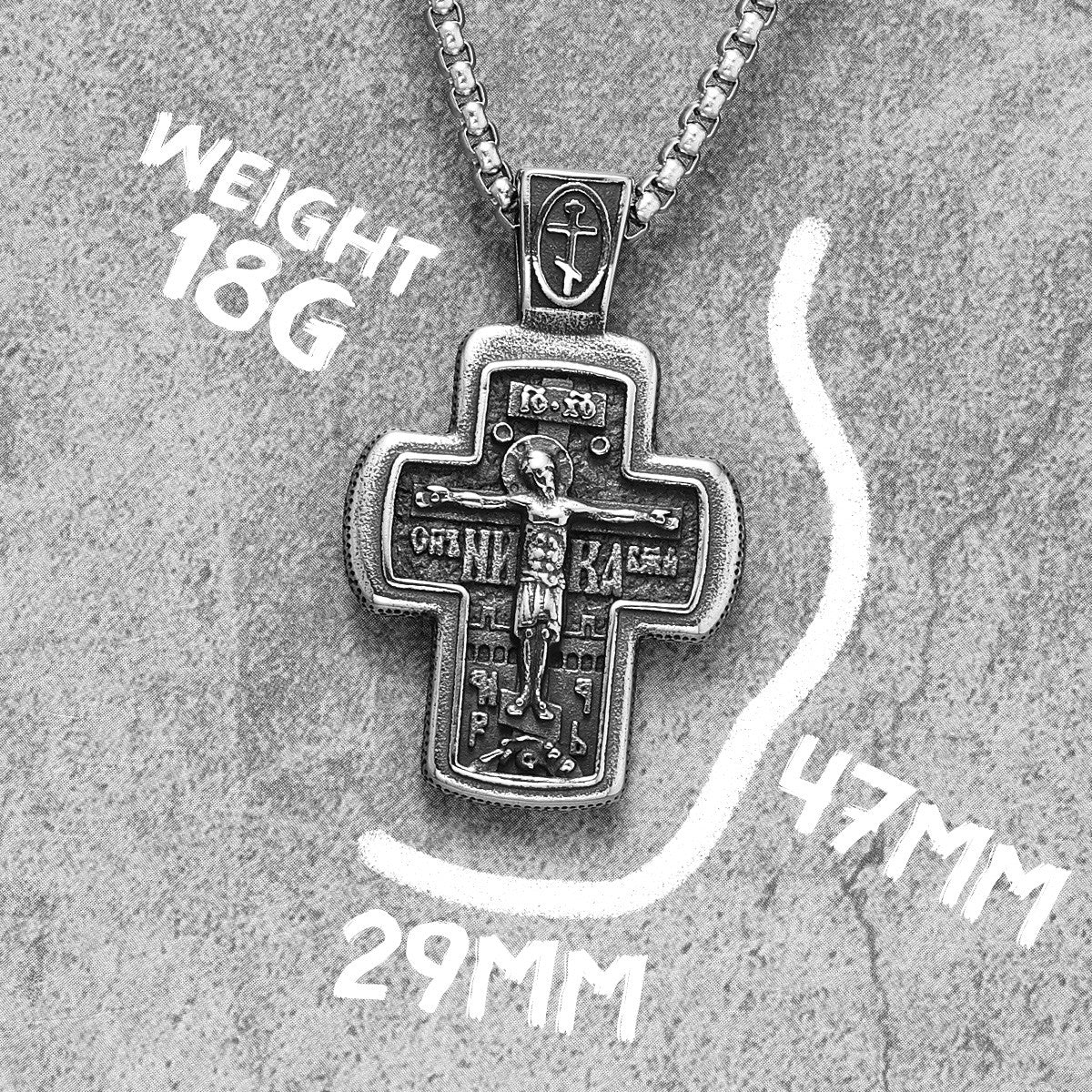 The Origin Cross | 316L No Fade Stainless Steel Religion Jesus Cross Pendant Chain Necklace