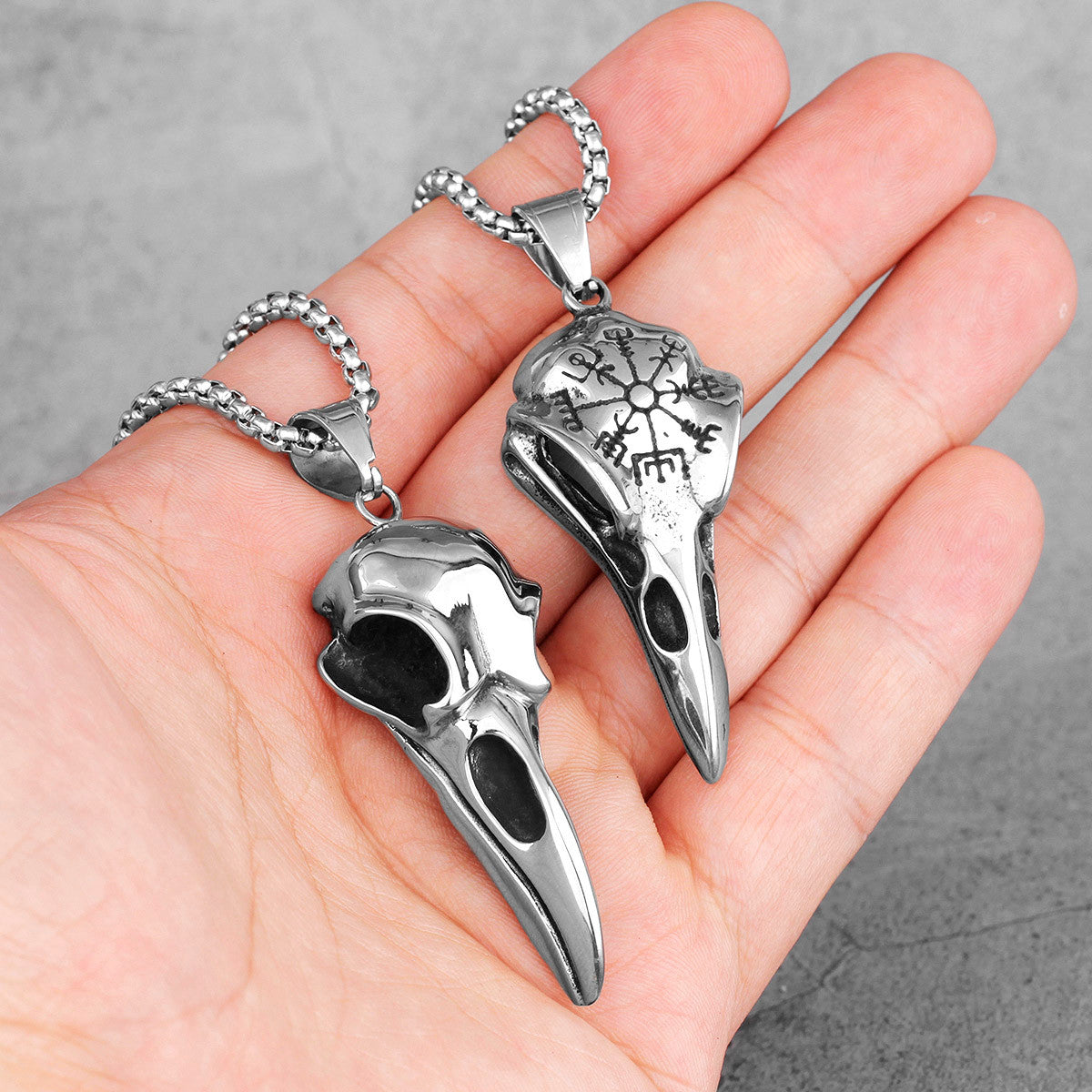 Crow Skull | 316L Stainless Steel Nordic Crow Skull Mysterious Personality Pendant