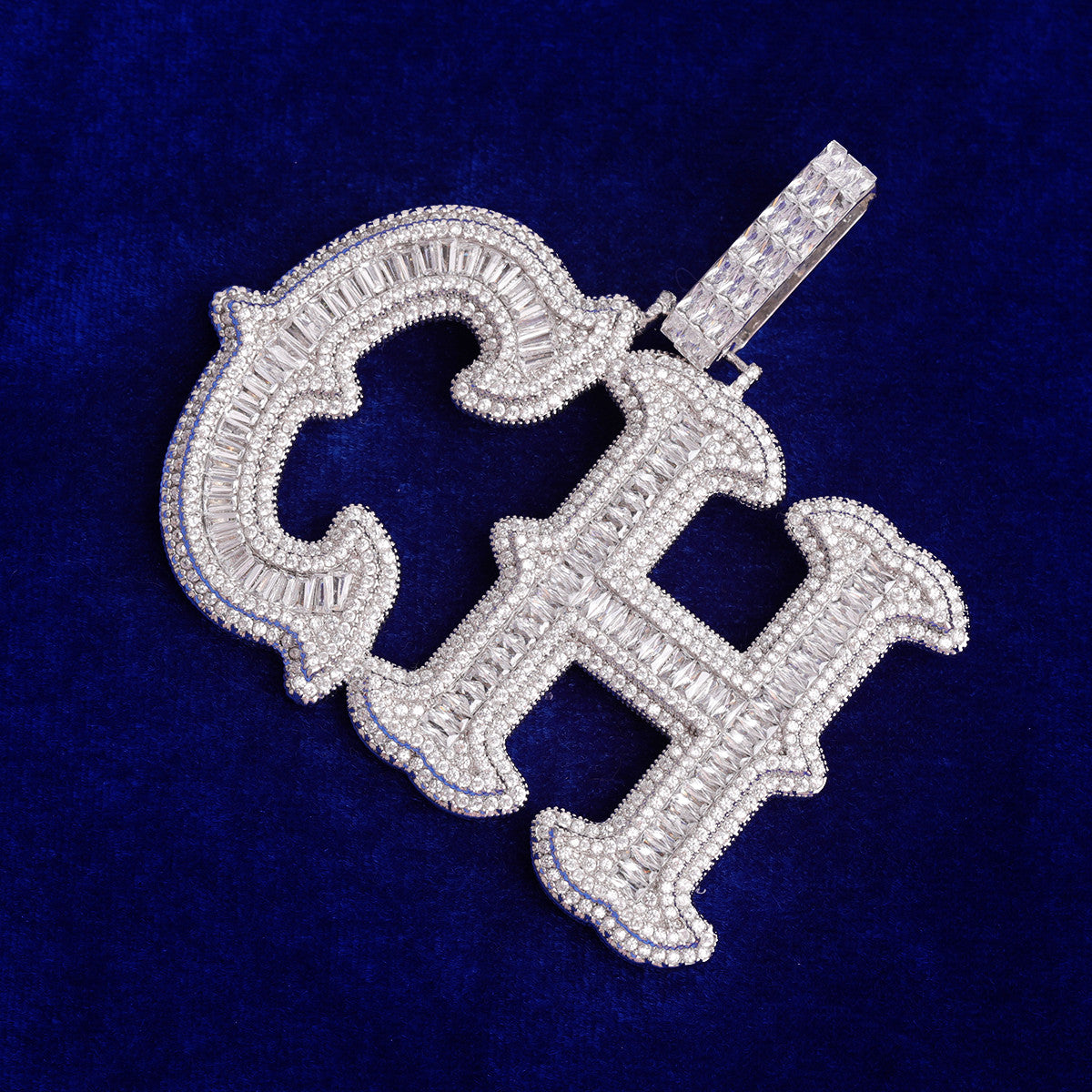 Avalanche | Custom Made Iced Baguette VVS Diamond CZ Blinged Out Initial Pendant