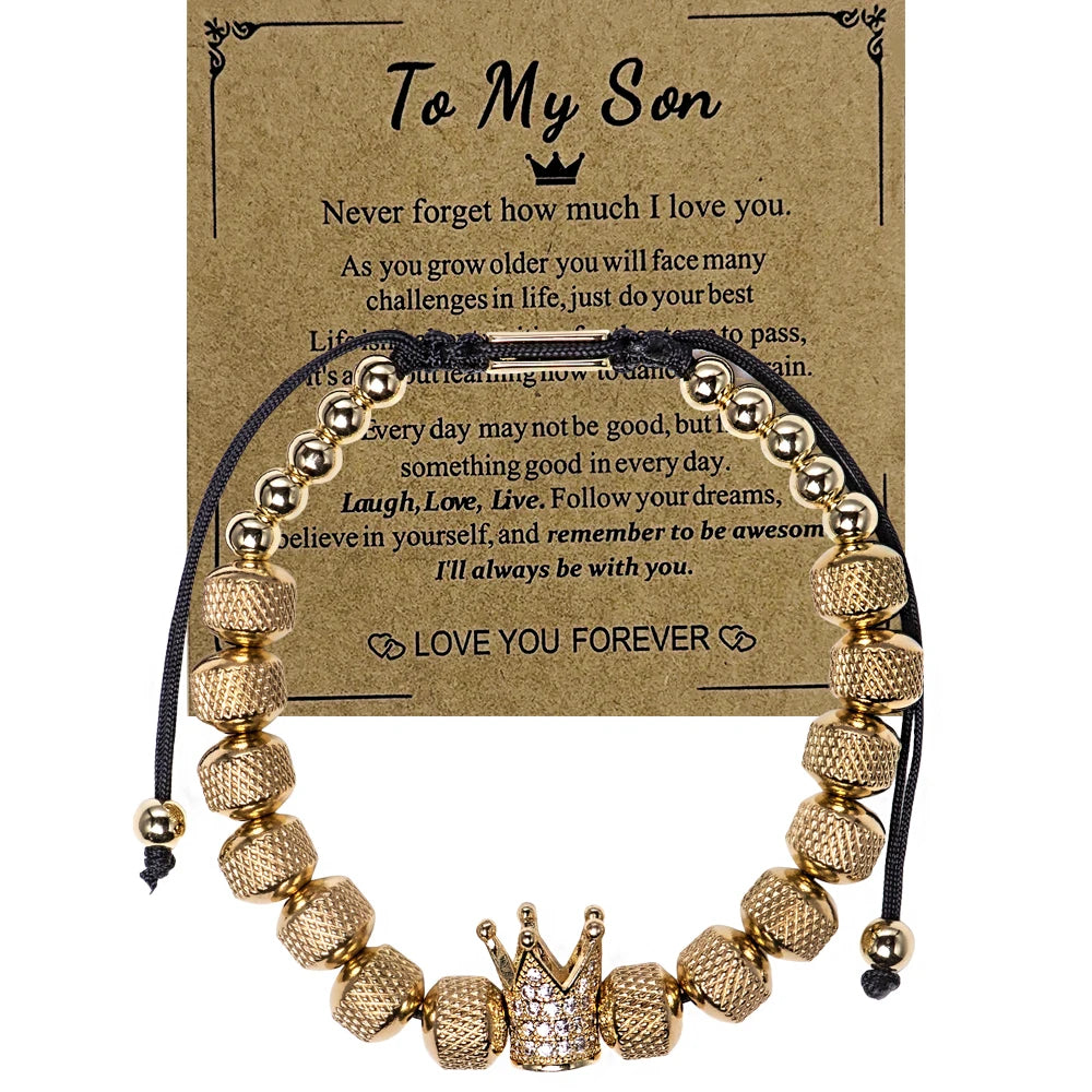 Blessings | VVS Diamond CZ 8MM Kings Crown Iced Blessings Gift Card Message Bracelet