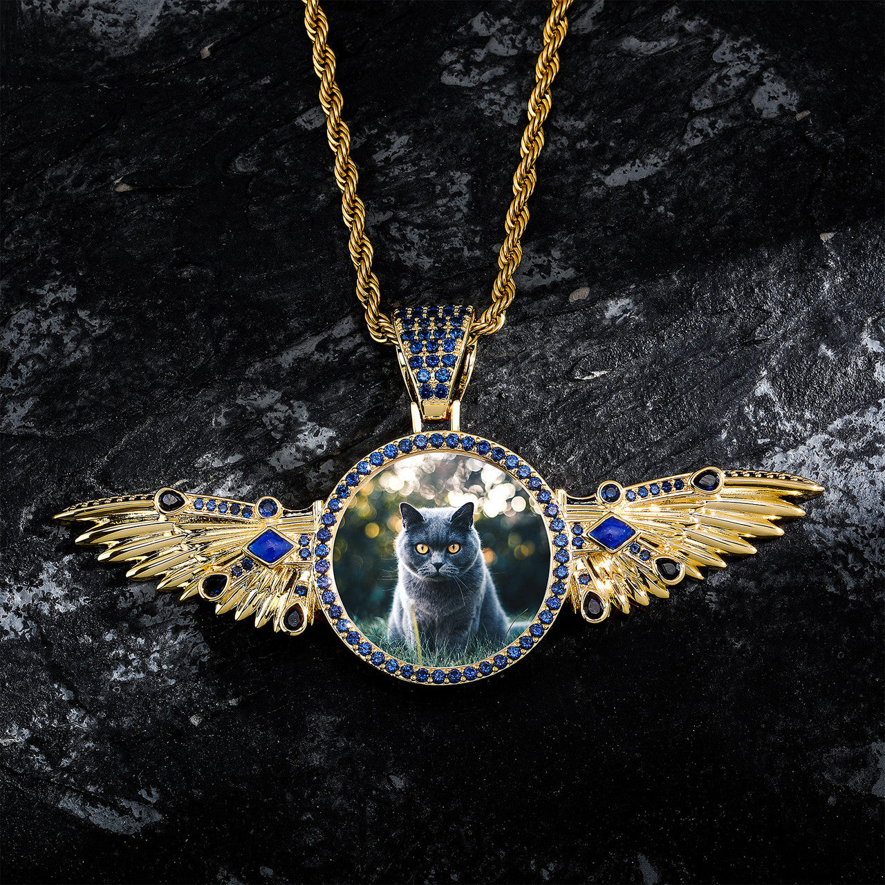 Angel Rise | Movable Wings VVS Diamond CZ Custom Photo Picture Hip Hop Pendant