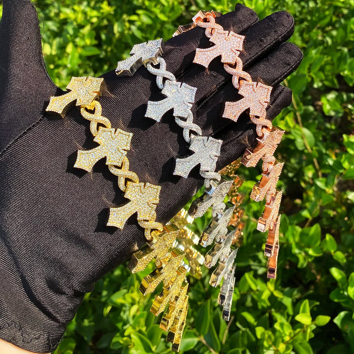 Passion Cross | Flooded Ice 5AA+ VVS CZ Diamond Infinity Link Cross Chain Necklace