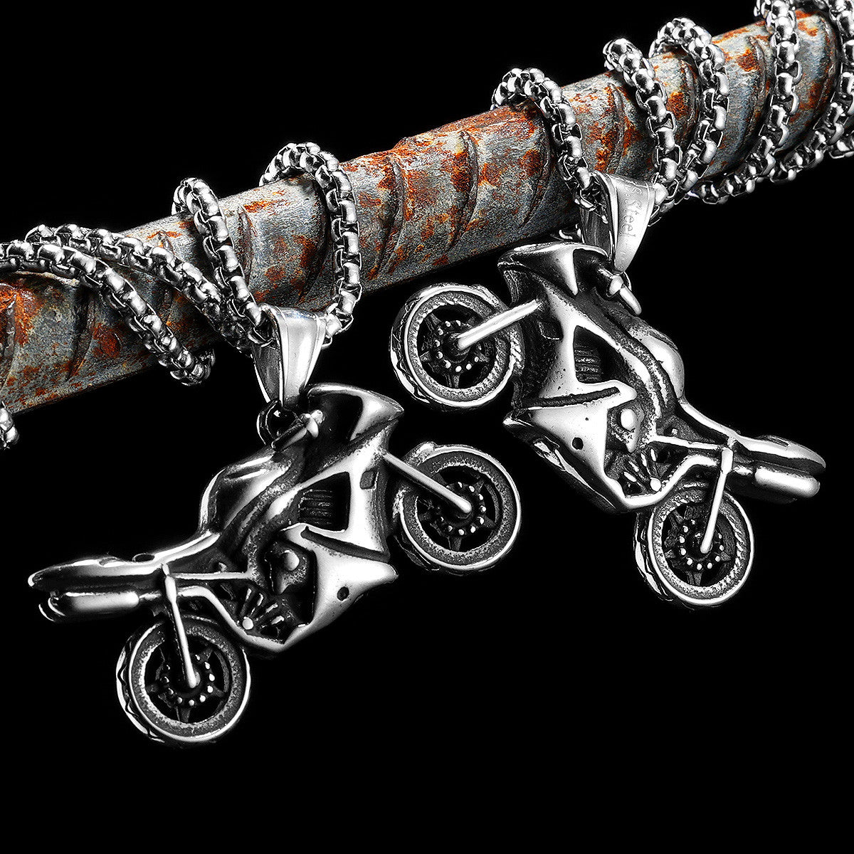 Racing Motorcycle Rider | 316L No Fade Stainless Steel Biker Boy Hip Hop Pendants