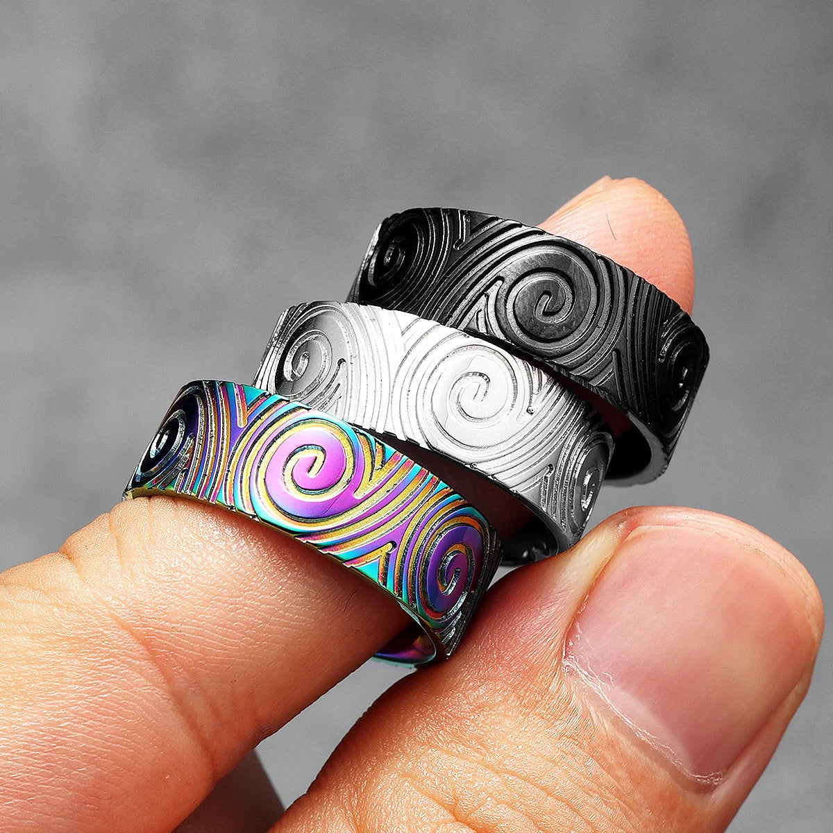 Swirl | Designer No Fade Stainless Steel Unique Personality Street Wear Rings