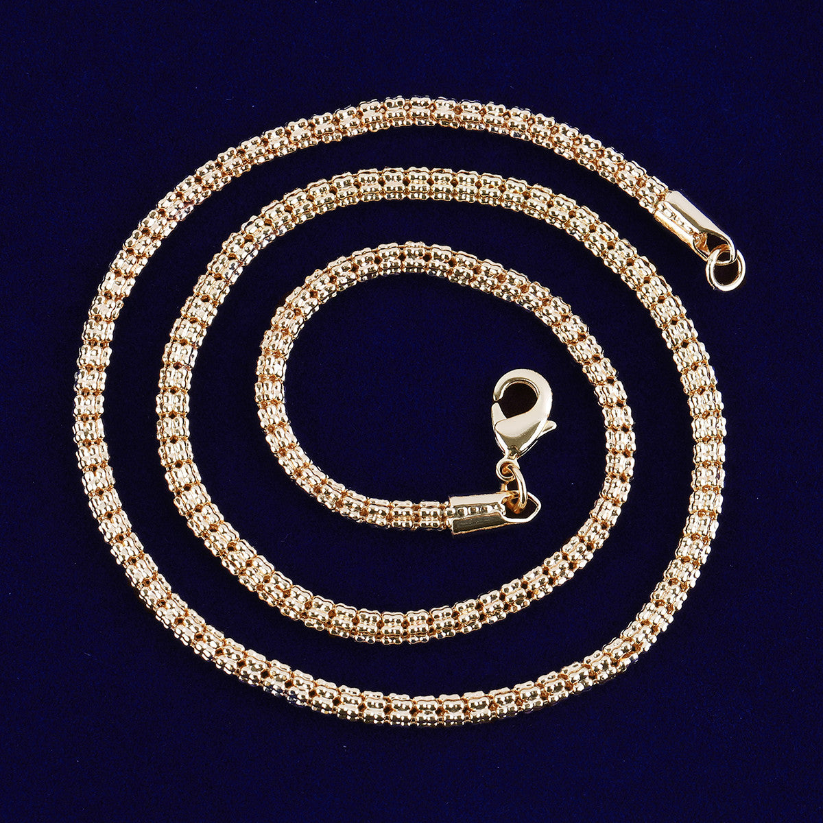 SnakeLink | 24k Gold 925 Silver Round Snake Link Hip Hop Chain Necklace