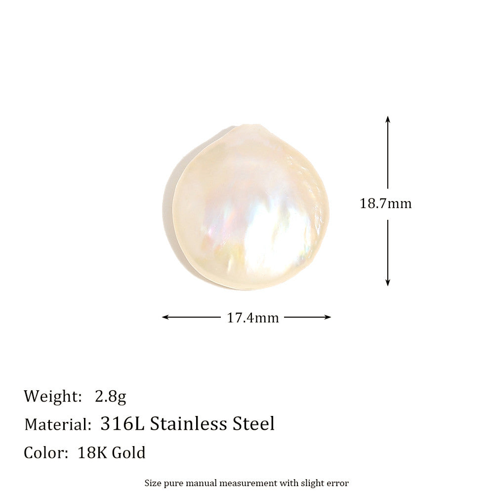 Sea Pearl Flower Heart 18k Gold Stainless Steel Pendants Charm Waterproof Necklaces