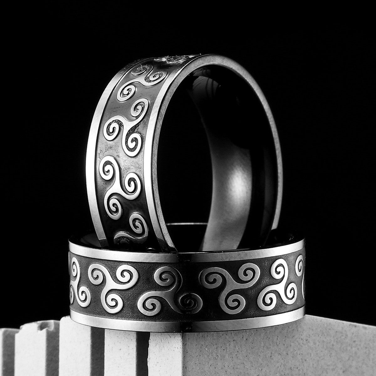 Viking Celtic Knot | Solid Stainless Steel Retro Black Designer Men Rings
