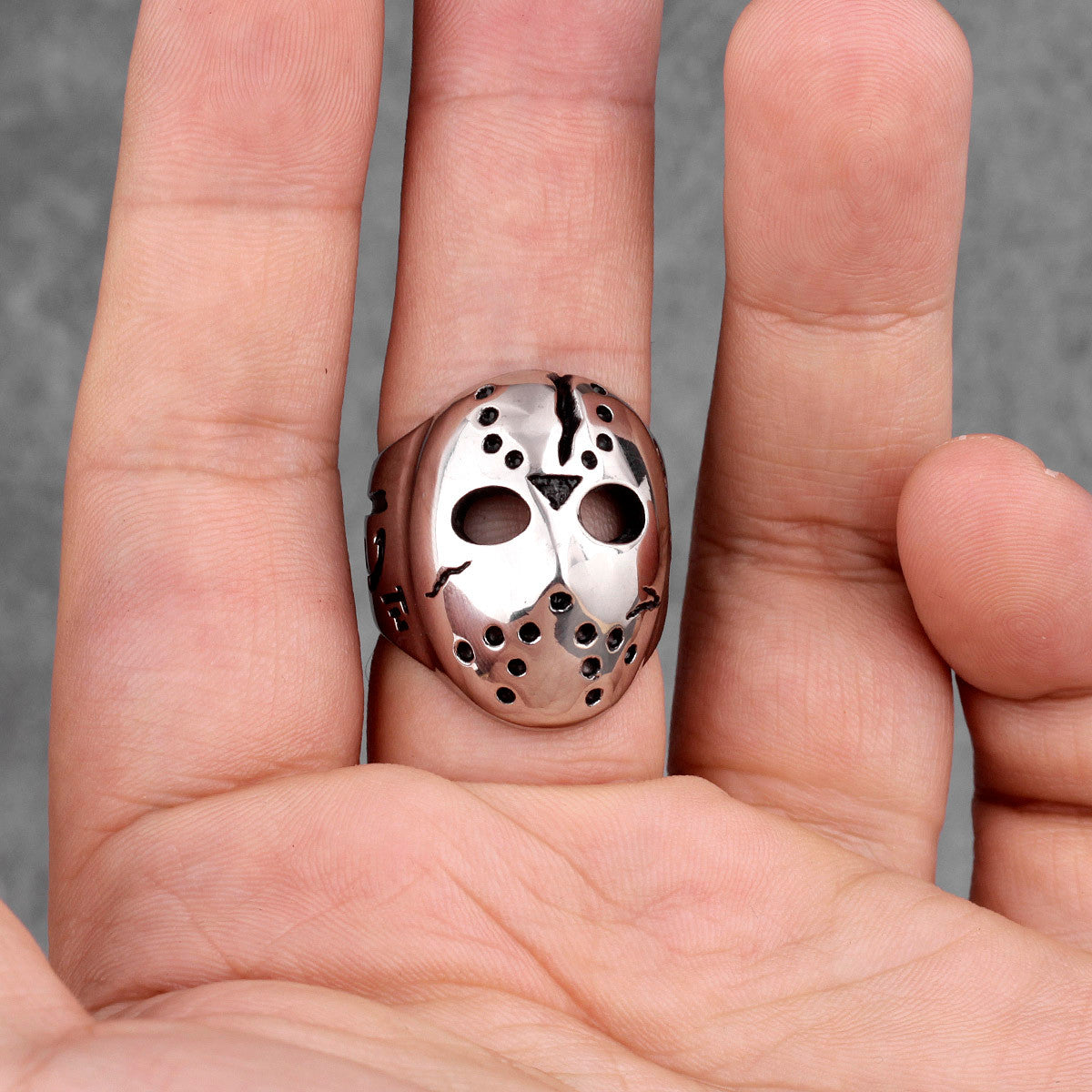 Jason Mask | 316L No Fade Stainless Steel Friday the 13th Mask Ring