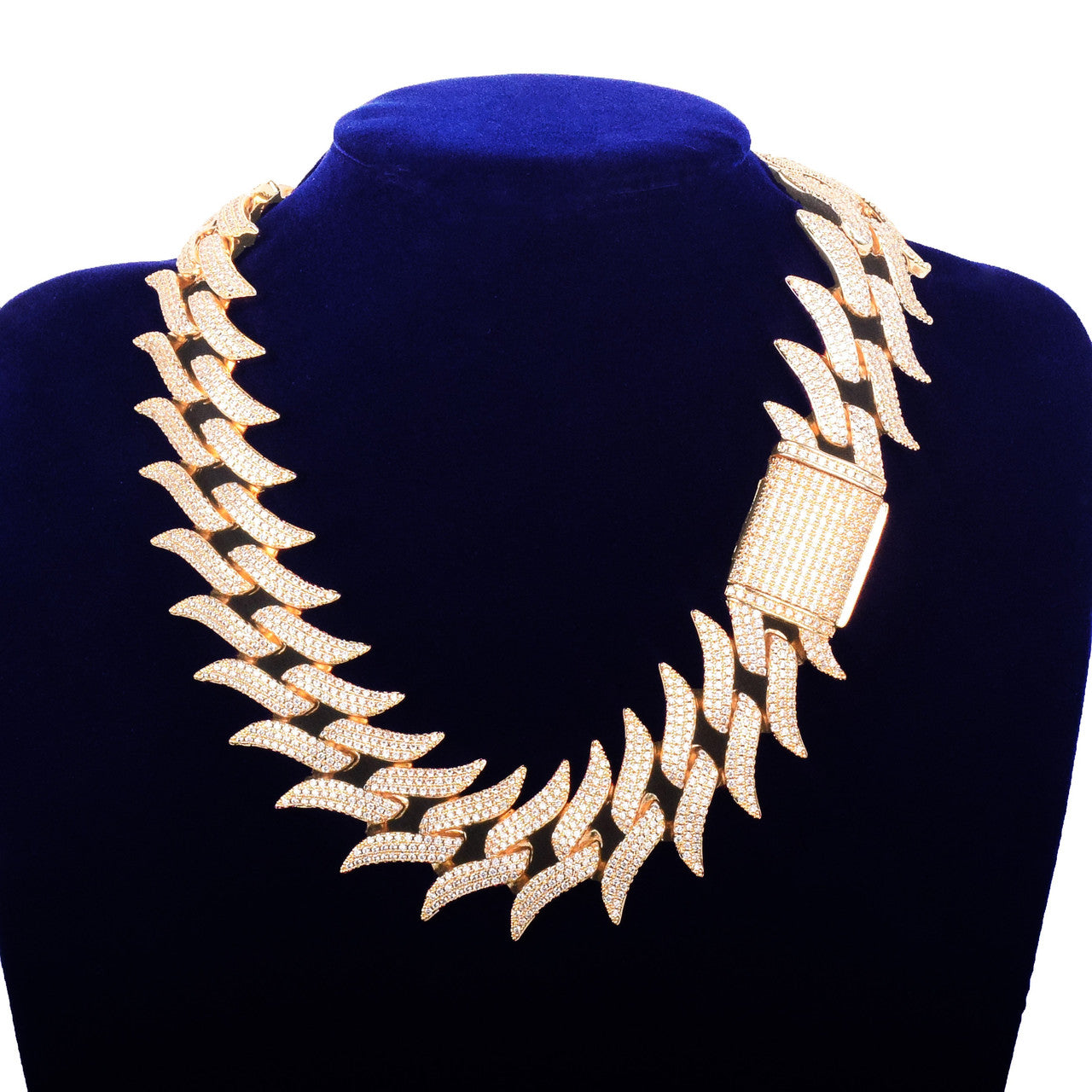 32mm Fire Boy Flame Hot Boy 24k Gold .925 Silver Flooded Ice Hip Hop Cuban Link Chain