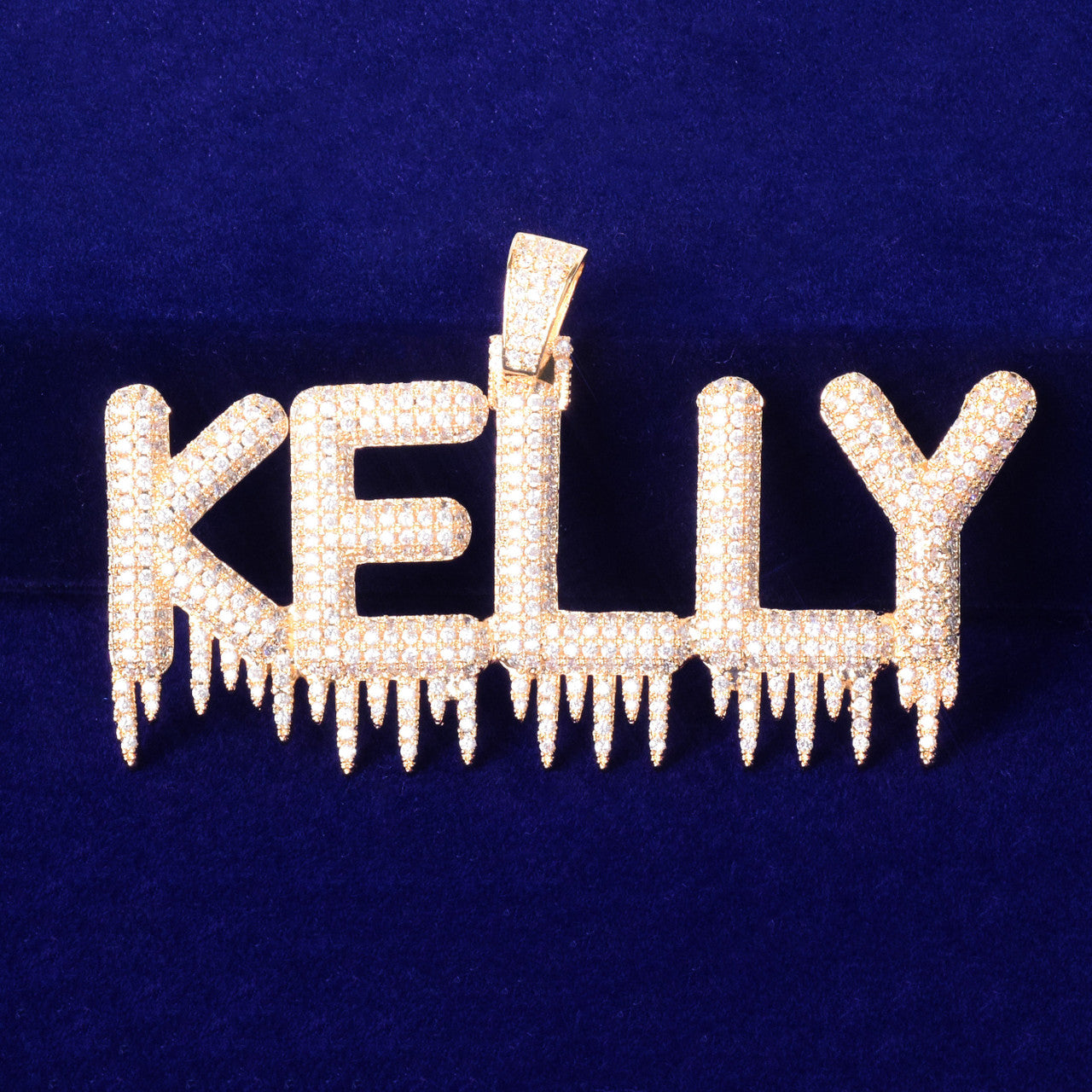 18k Gold 925 Silver Flooded Ice Bubble Drip Ice Sickle Custom Hip Hop Pendant Chain Necklace