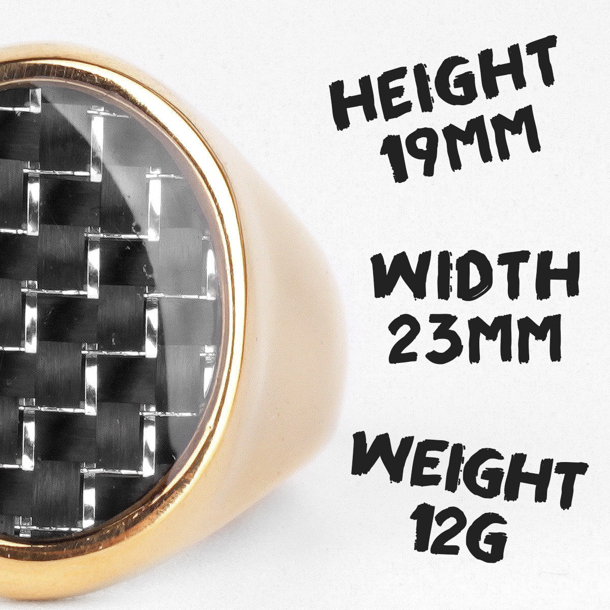 Carbon Fiber | Mens 14k Gold Over 316L No Fade Stainless Steel Hip Hop Rings