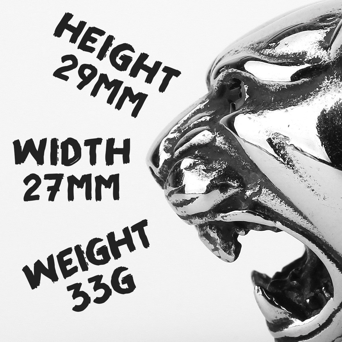 Mens Stainless Steel No Fade Leopard Street Wear Fashion Rings