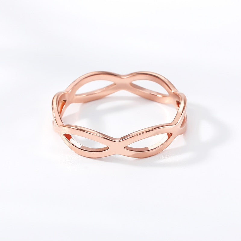 Platinum 18k Gold Rose Gold Stainless Steel Love Infinity Rings