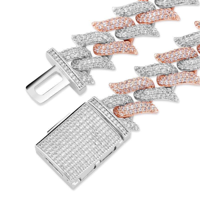 16mm Thorns Miami Cuban Link Lock Clasp AAA Micro Pave Bracelet
