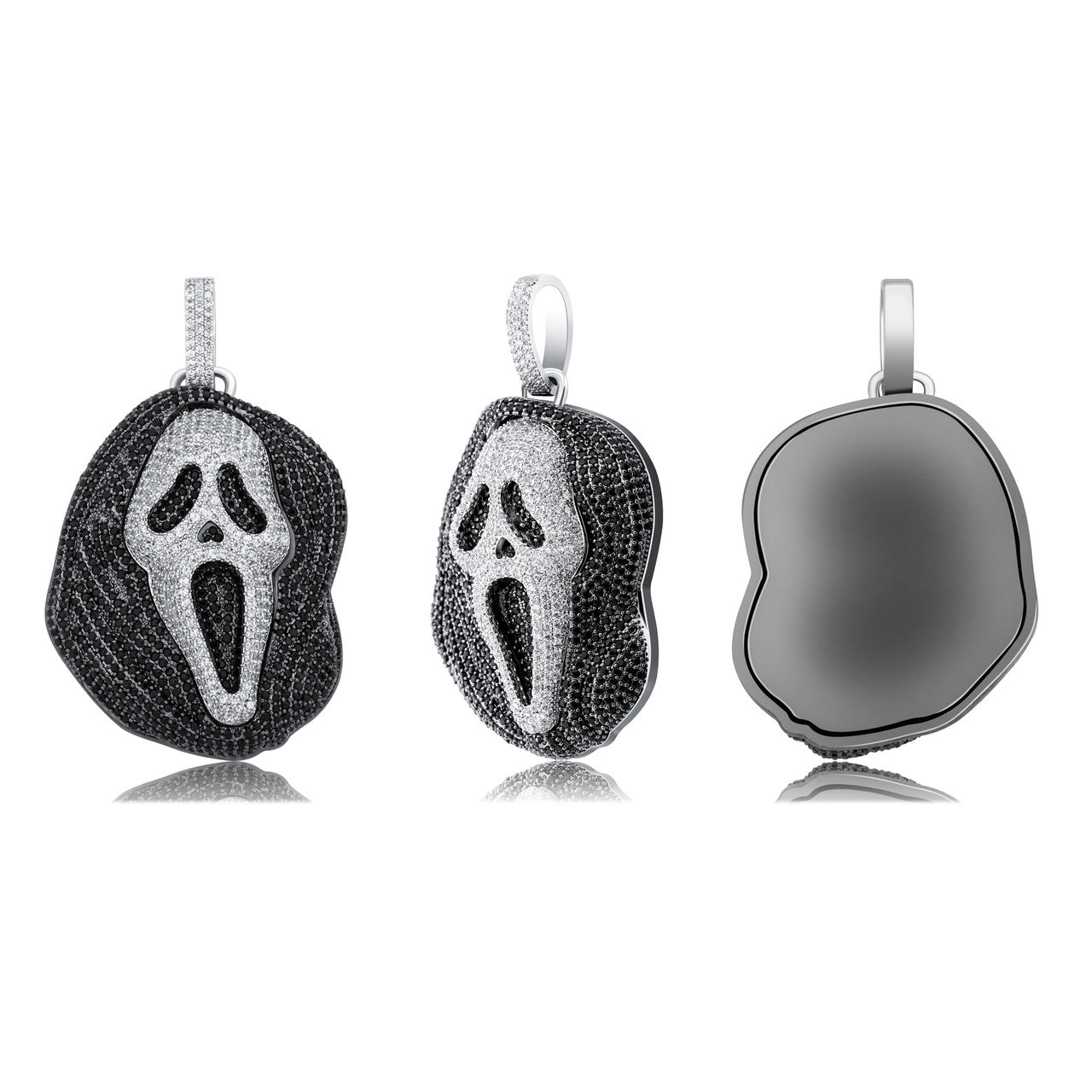 New Fashion Flooded Ice Dead Zone Scream Mask Hip Hop Pendant Chain Necklace